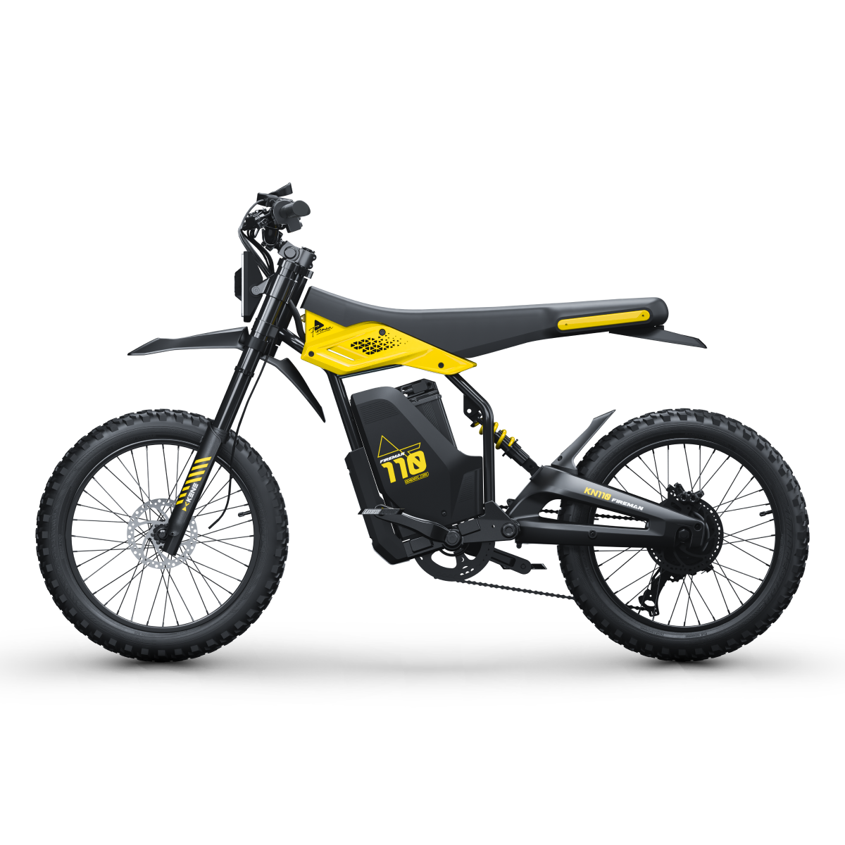 KENEbike KN110 Fireman Yellow Fat Tire E-Bike | 1500W, 33MPH Speed